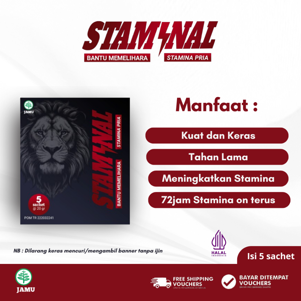 

STAMINAL MINUMAN KUAT HERBAL pria terbaik tahan lama paling ampuh 100% original BPOM & Halal