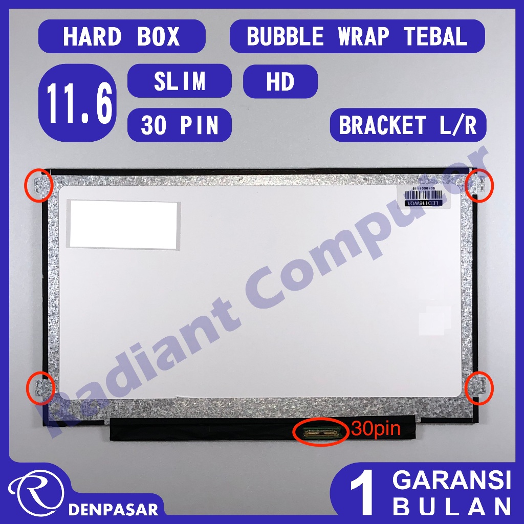 LCD LED Lenovo Thinkpad 11e Gen 2, 11e Gen 3, 11e Gen 4, 11e Gen 5 No Touchscreen