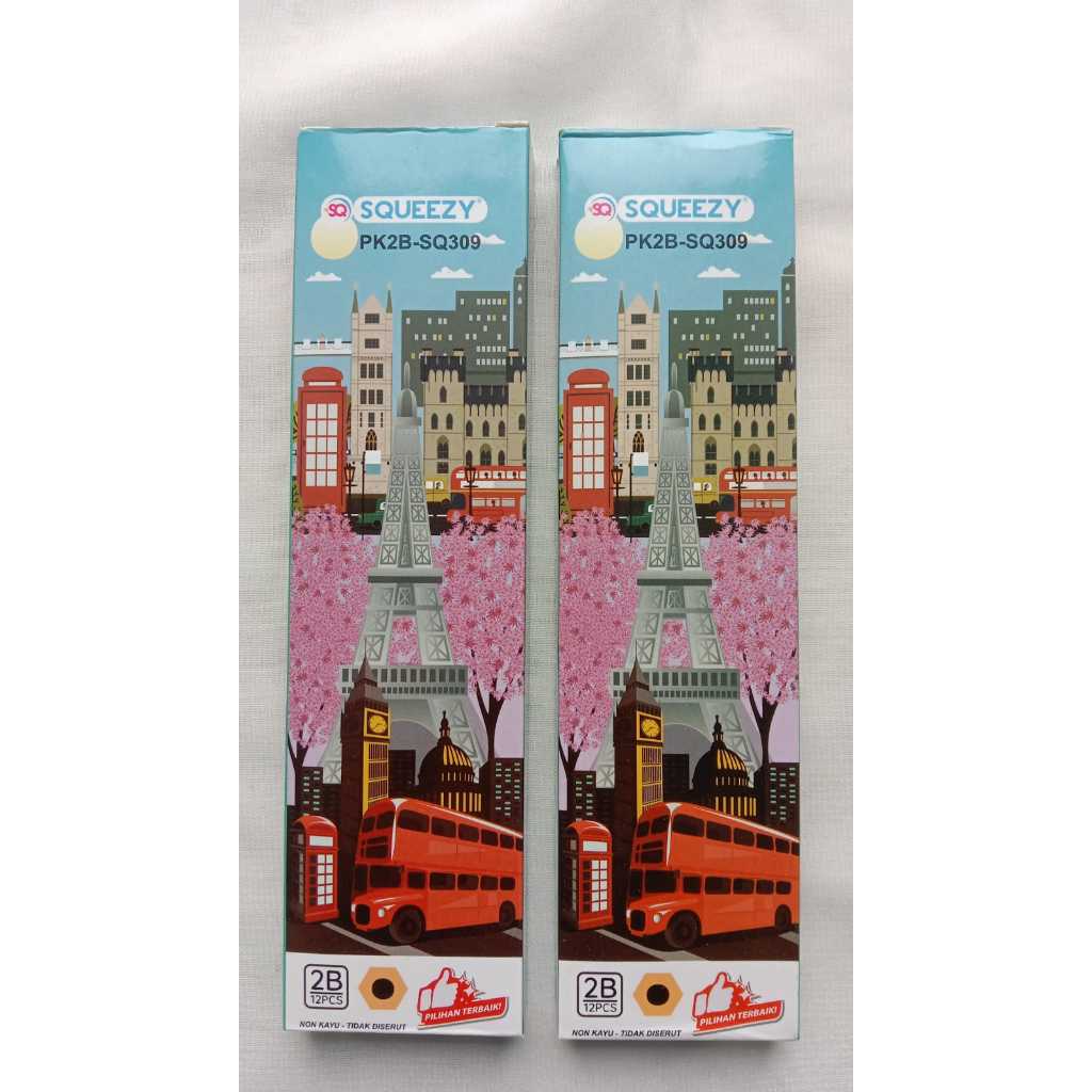 

Pensil 2B Squeezy Paris London + Penghapus SQ309