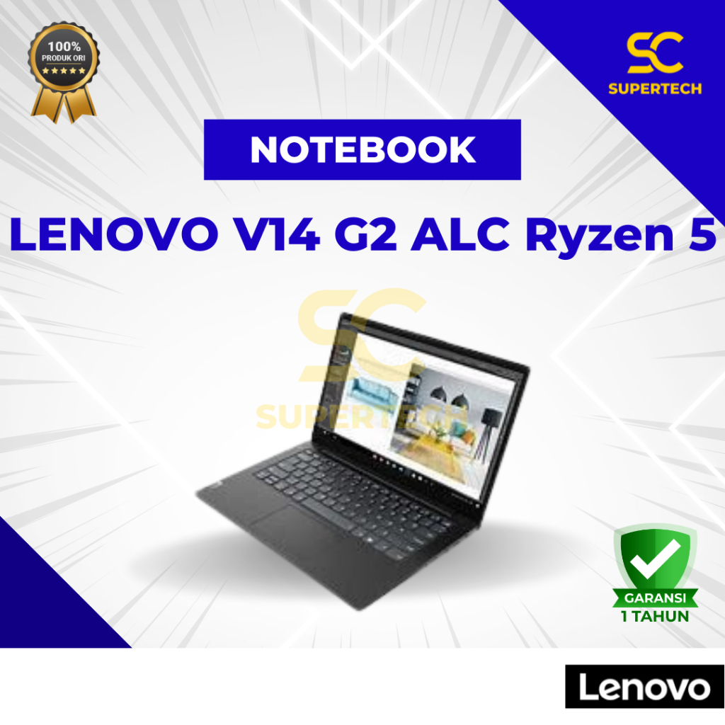 Notebook Lenovo V14 G2 ALC Ryzen 5 5500U 8GB 512GB 14"HD W11