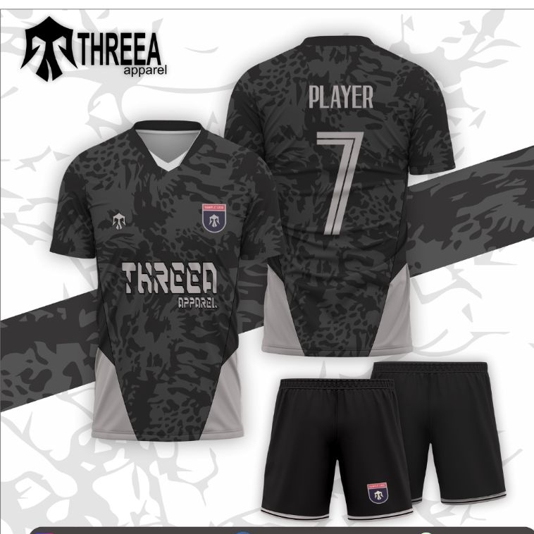 JERSEY FULL PRINTING HITAM / JERSEY SEPAK BOLA / JERSEY FUTSAL / JERSEY CUSTOM