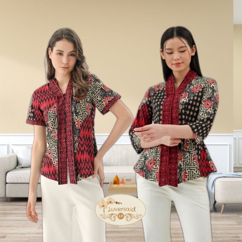 Atasan Batik 292 ASB/ Blouse Batik Wanita Modern /Batik Etnik