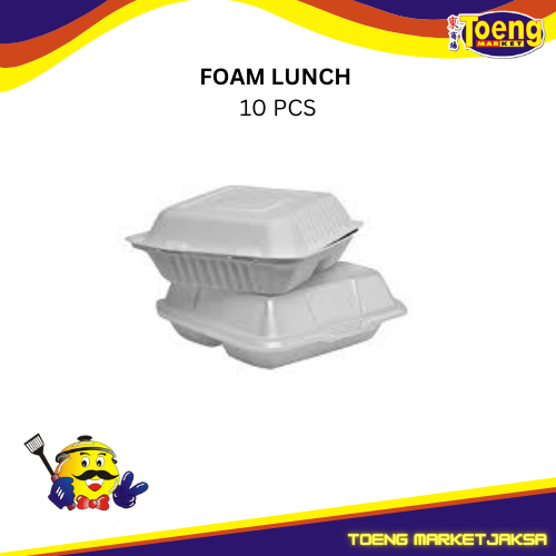 STYROFOAM MAKANAN / FOAM LUNCH BOX LUX1 ISI 10PCS