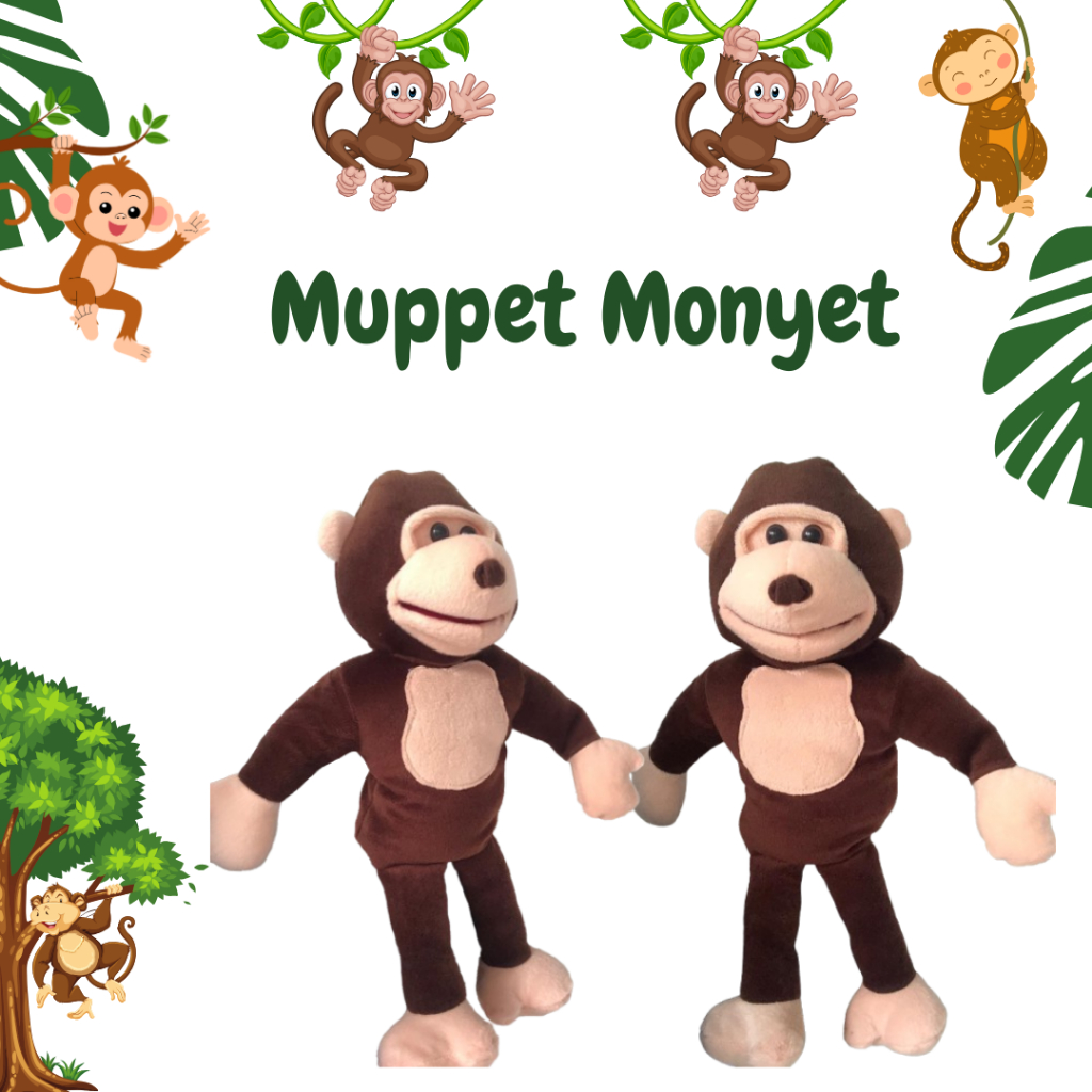 Boneka Muppet Monyet Gorilla|Hand Puppet Ventriloquist Monyet Boneka Cablak
