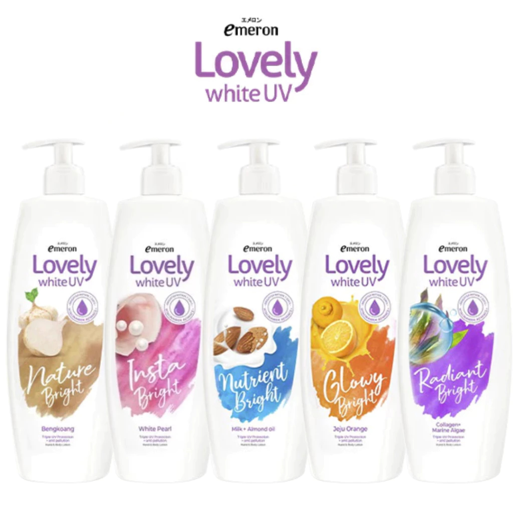 500ml Emeron Lovely White Hand & Body Lotion Sunscreen Tubuh Pemutih Mencerahkan dan Melembabkan