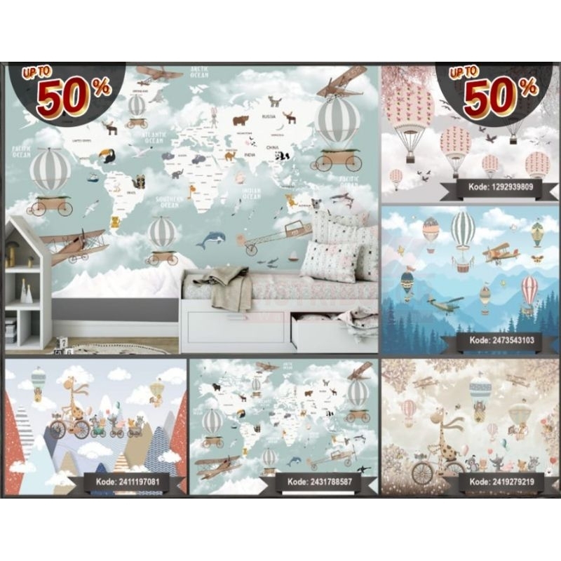 Wallpaper Dinding Custom 3D Animasi Anak | Animasi Hewan | Wallpaper Request Gambar | Wallpaper Kama