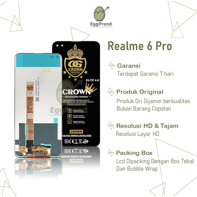 LCD TOUCHSCREEN REALME 6 PRO / OPPO A92S ORIGINAL FULLSET COMPLETE BIG GLASS ORI