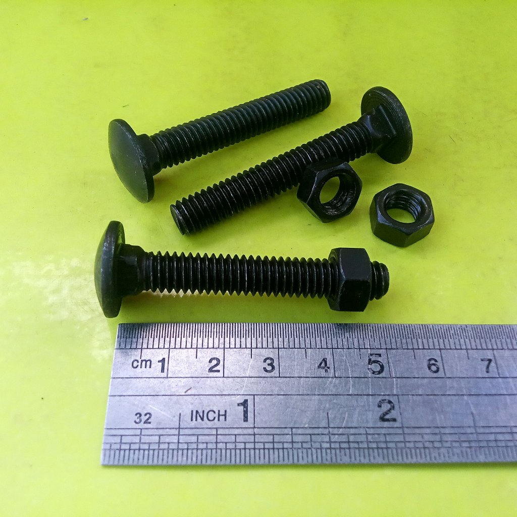 BAUT MUR CB 3/8 x 2" INCHI / BAUT M10 PANJANG 5CM / BAUT 14  KUNCI 14 HITAM BAUT PAYUNG BUMPER CARRI