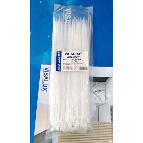 

Visalux Kabel Ties VKT25036 3.6x250MM 100 Pcs/Kabel Ties 3.6x250MM Black & White