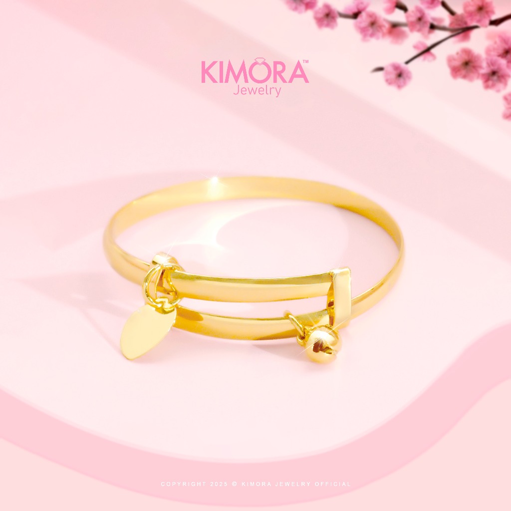 Kimora - Gelang Tangan Bangle Rhodium Anak Karo Gold Plated 18k  Gtr182