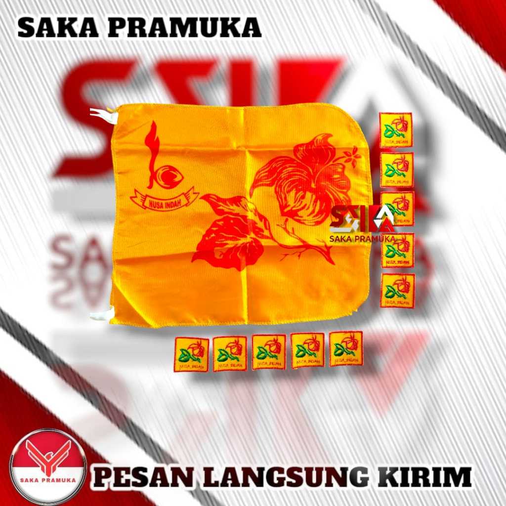Paket hemat ( 1 bendera+ 10 tanda regu ) pramuka putri regu NUSA INDAH