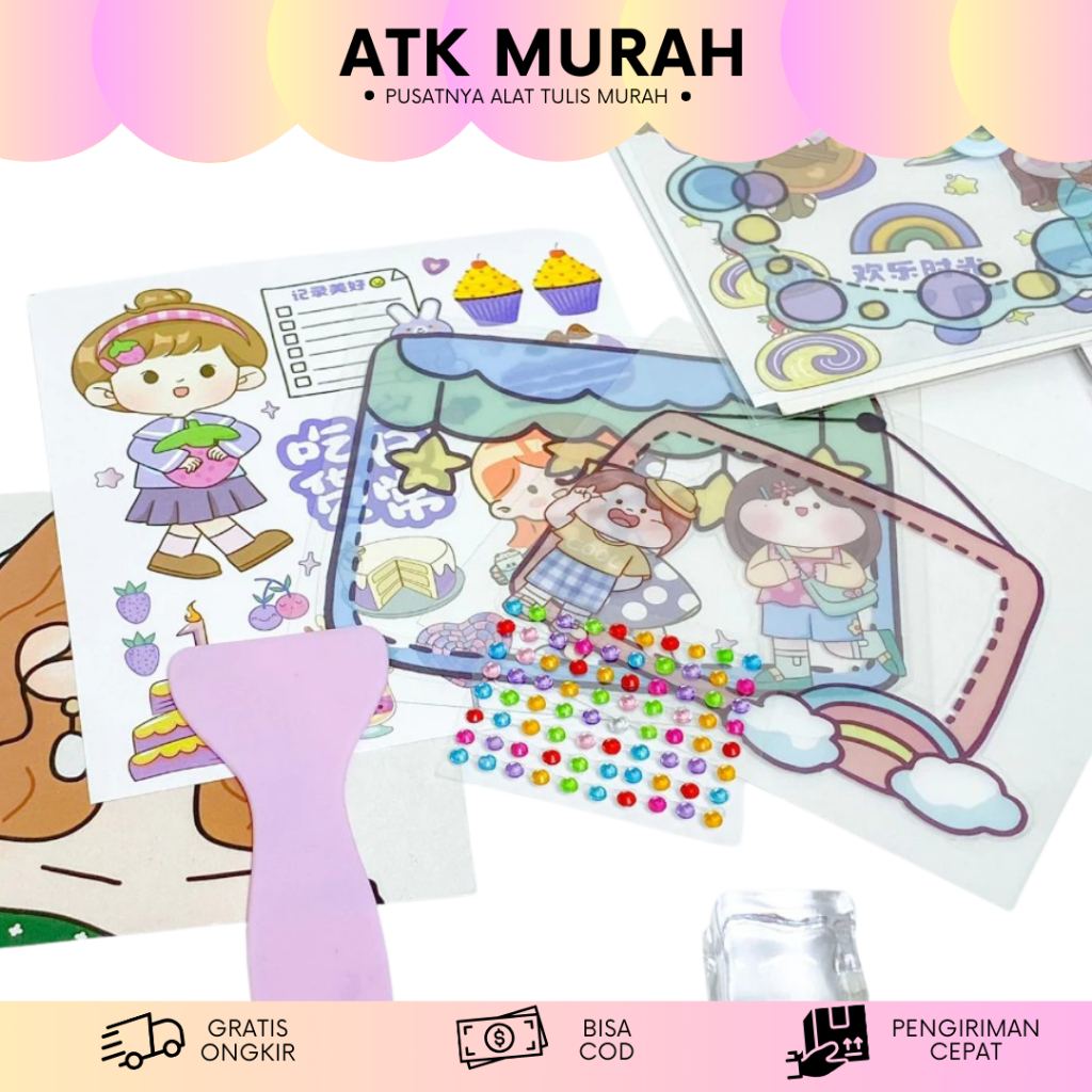 

PAKET STIKER LGL -9461 STIKER 5 IN 1 | 3 LEMBAR | PERATA | GLITTER COD TERJANGKAU