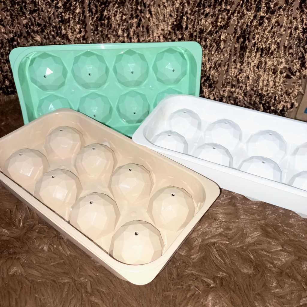 Cetakan Es Batu Kristal Jumbo | Cetakan Es Batu / Jelly Bulat  Kristal 8 Lubang Plastik HARGA SATUAN
