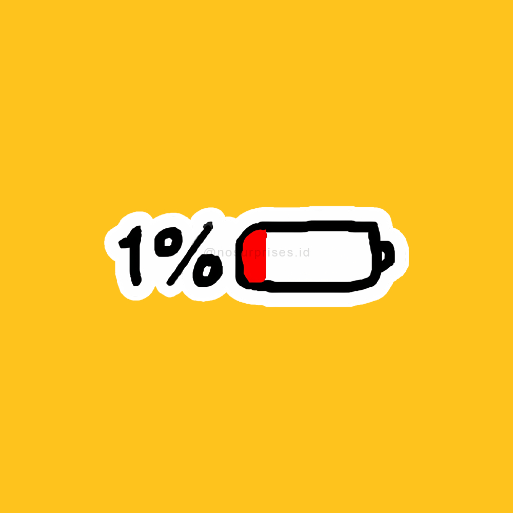 

1% Battery - Vinyl Sticker Waterproof