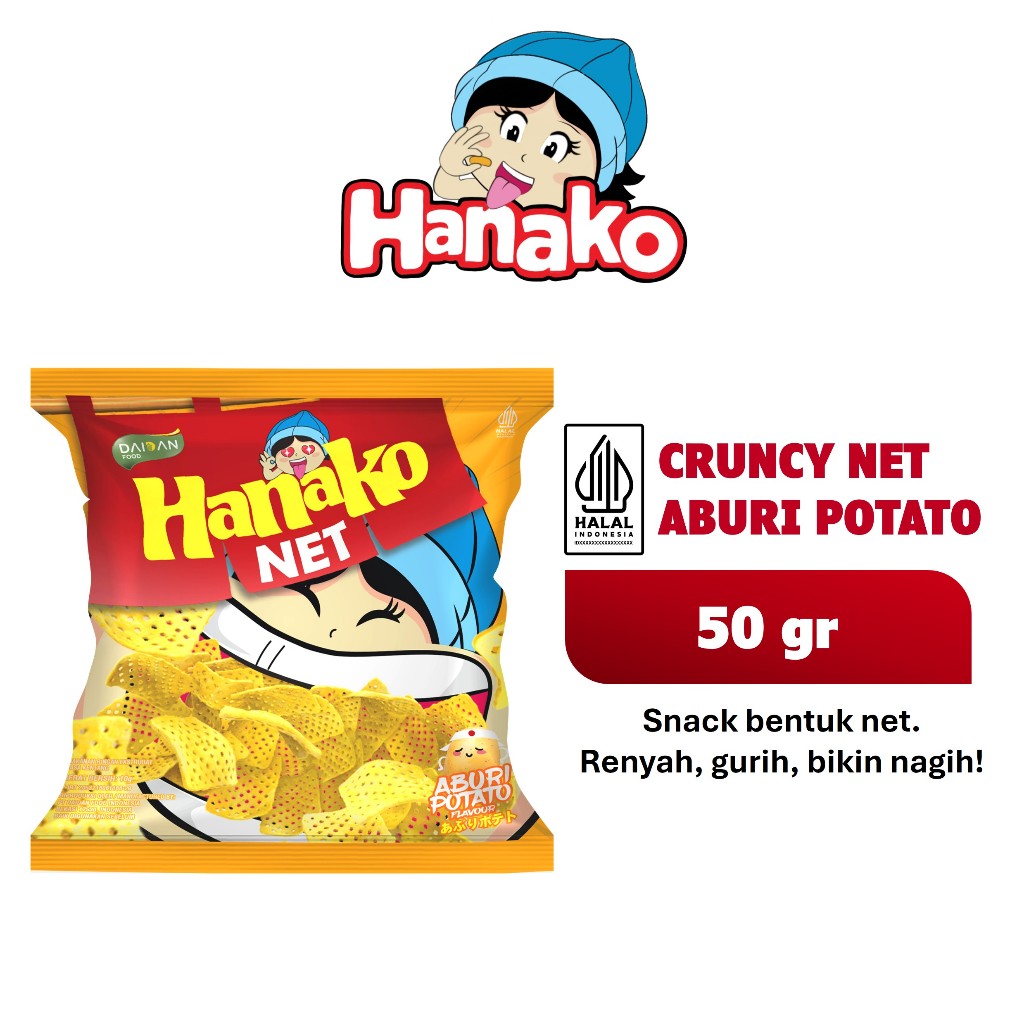 

Hanako Snack Net Aburi Potato 50 gr