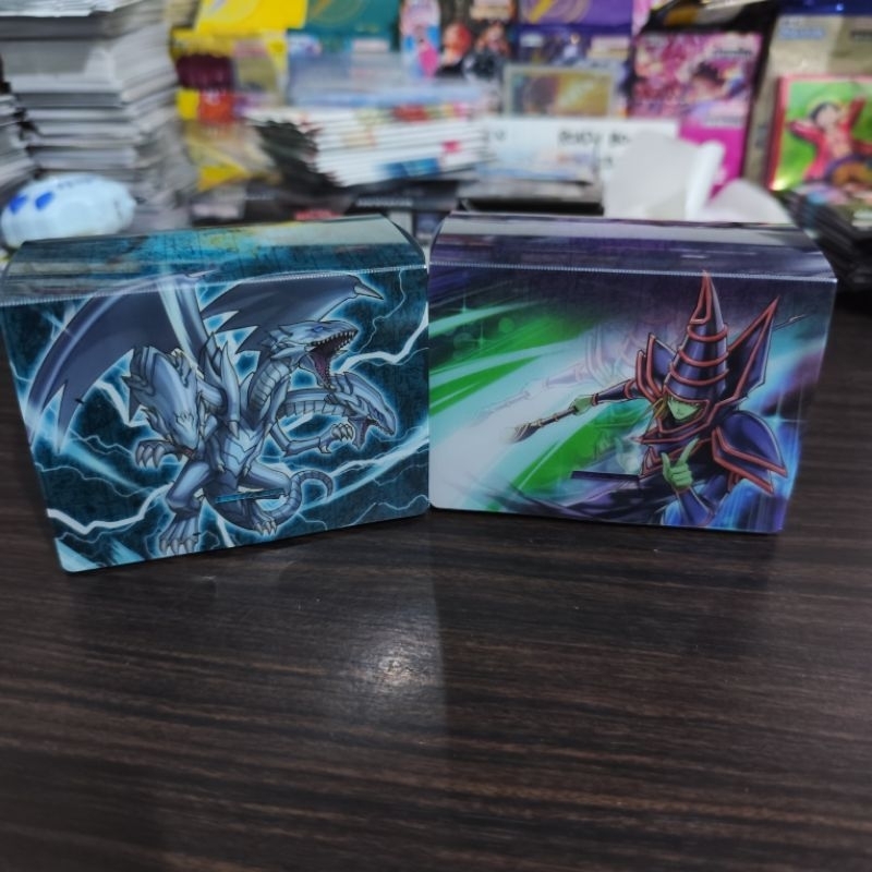 yugioh deck box dark magician atau blue eyes white dragon original