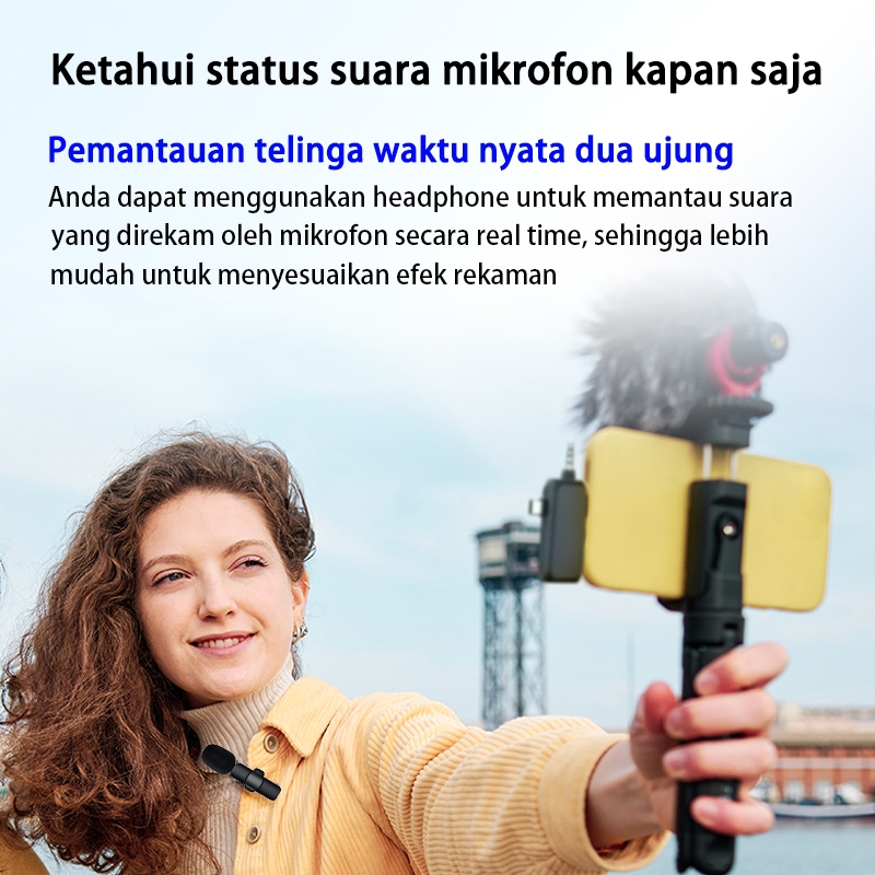 PROMO TERBARU Akona 3 IN 1 Mic Wireless Clip On 2 Microphone Wireless Clip On Noise Reduction