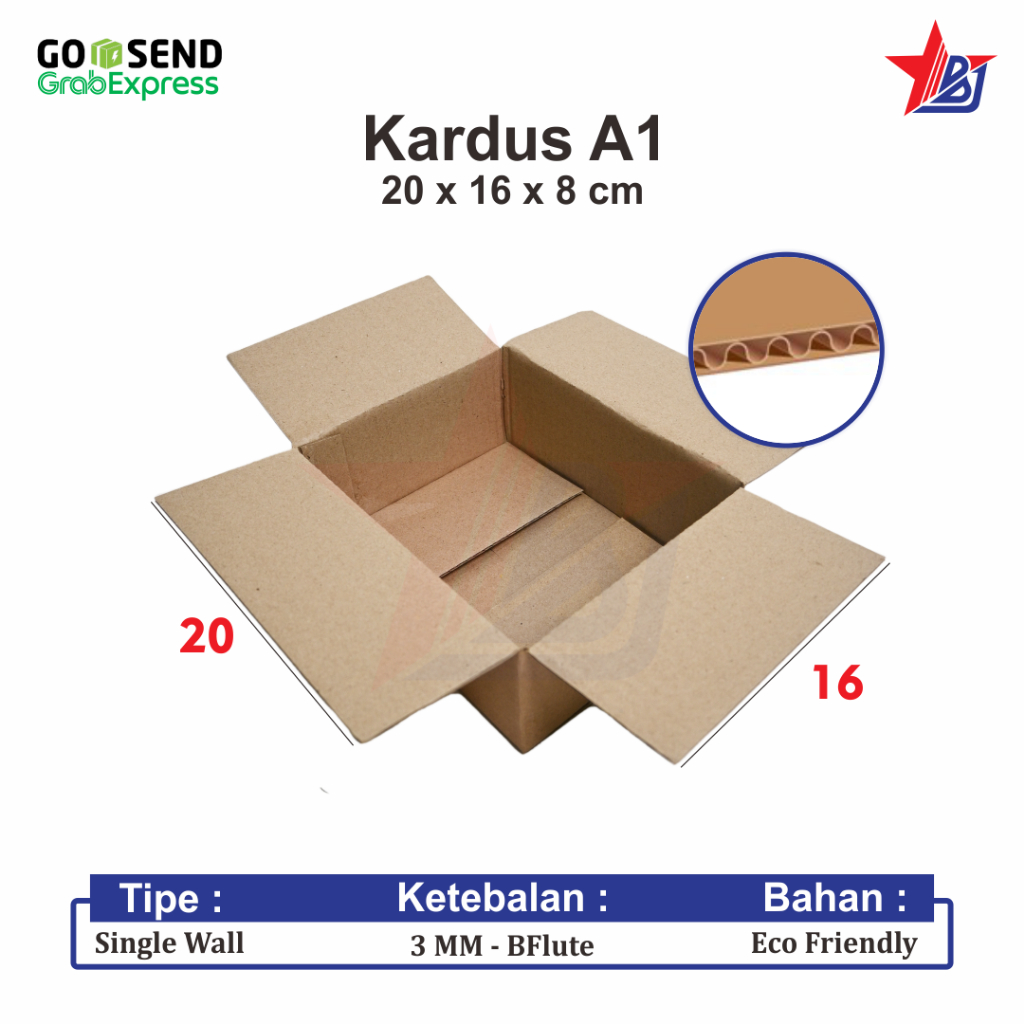 

Kardus Box 20x16x8cm Karton Kotak Polos Baru Murah Packing Olshop (Kardus 20 x 16 x 8 cm)