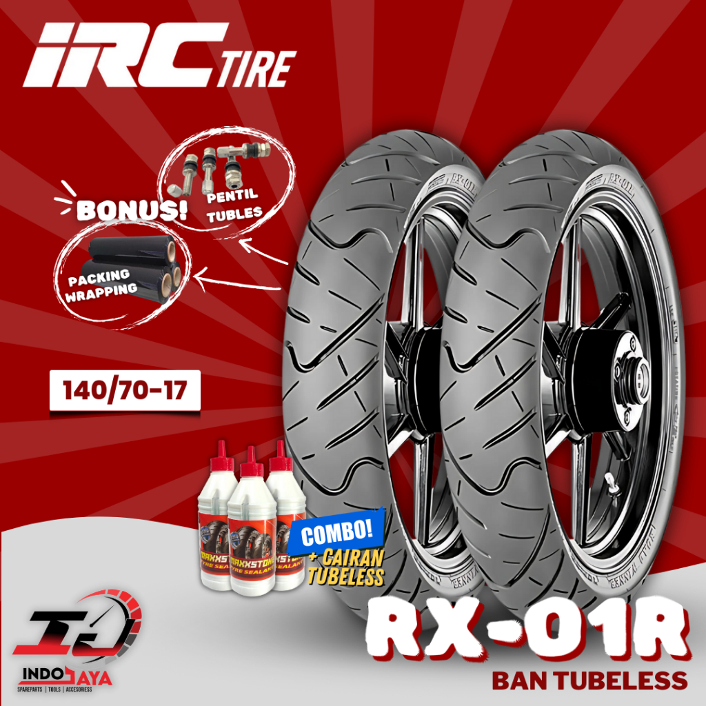 [READY STOCK] BAN LUAR TUBELESS IRC RX-01 (140/70-17) BAN BELAKANG BAN GEMBOT / VIXION / BYSON / CB 