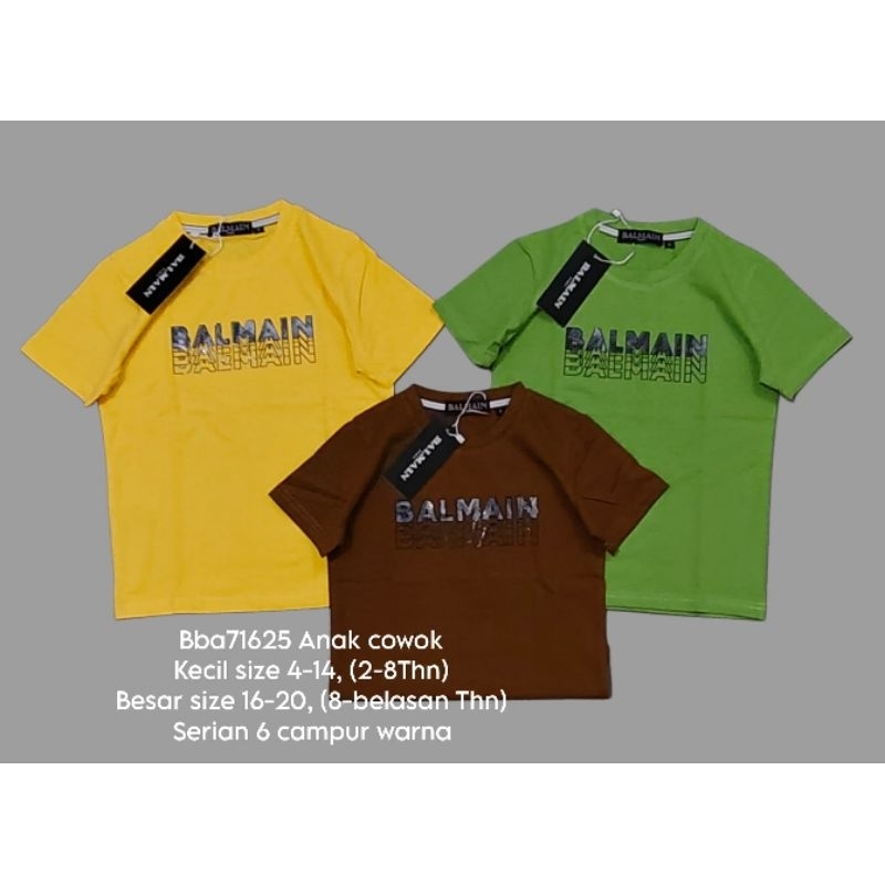 Baju kaos Balmain anak cowok lengan pendek Impor
