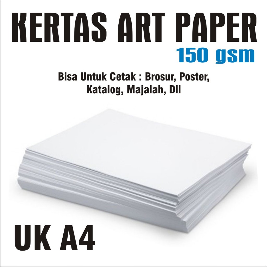 

Kertas Art Paper 150 gsm A4 / Glossy 2 sisi / isi 100 lembar RJ4