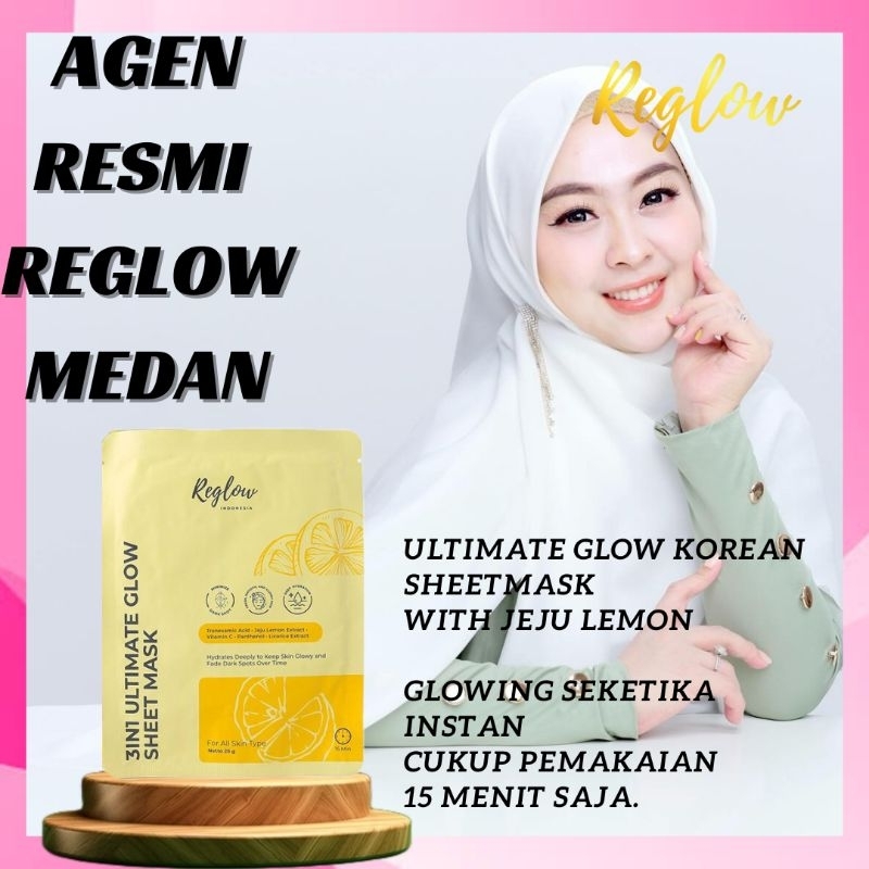 REGLOW SHEET MASK MASKER VIRAL JEJU LEMON BPOM SHINDY PUTRI. Reglow Medan Official Skincare Reglow M