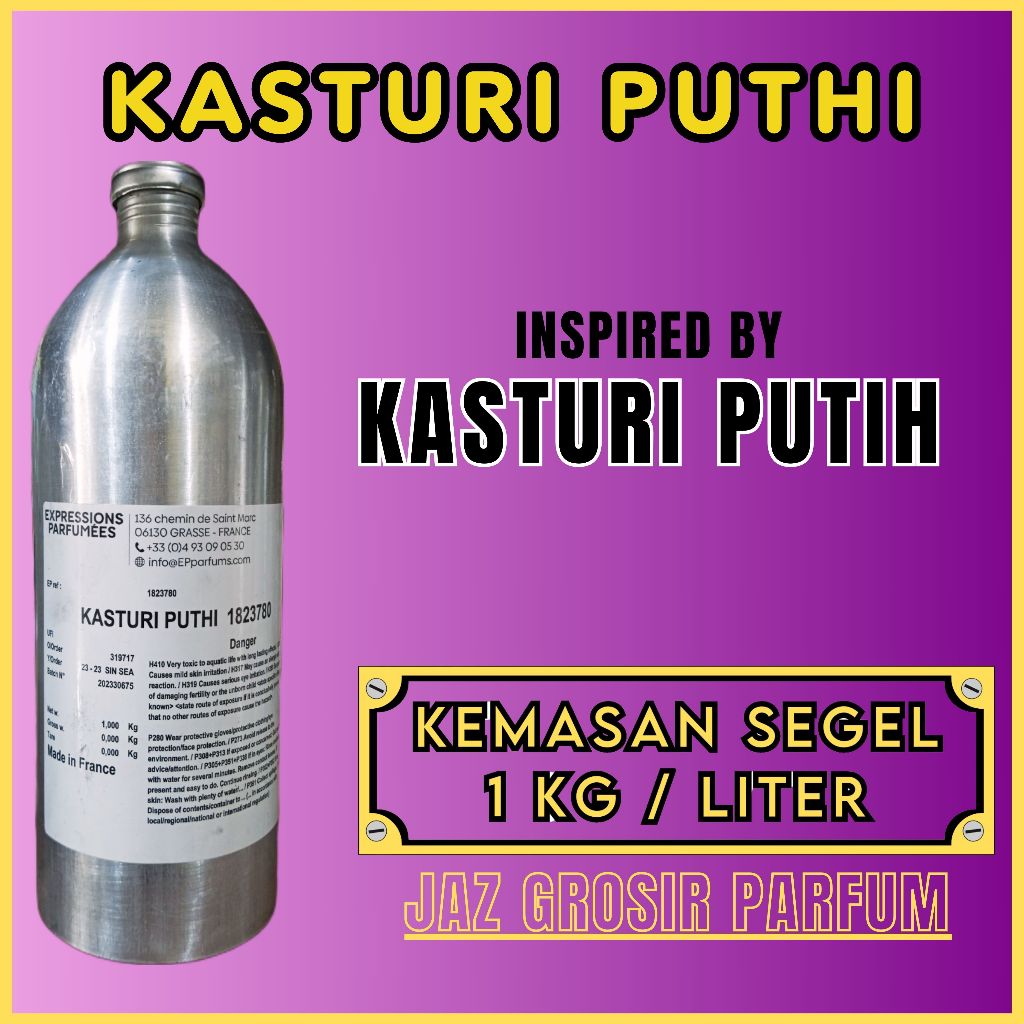 (SEGEL 1KG) Kasturi Puthi By Expressions Searah Aroma Kasturi Putih Kemasan Segel 1 KG.Bibit Parfum 
