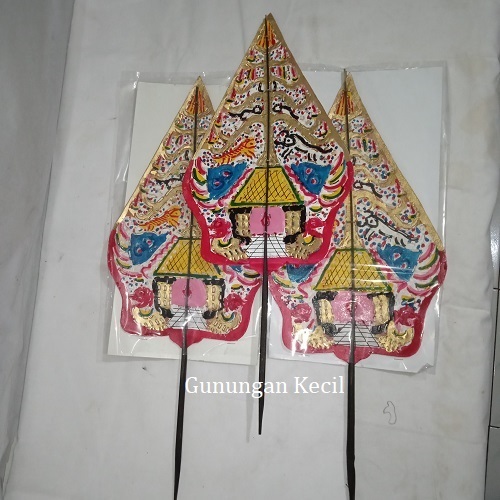 Gunungan Wayang Bahan Kulit Asli Ukuran Kecil Tinggi 30cm