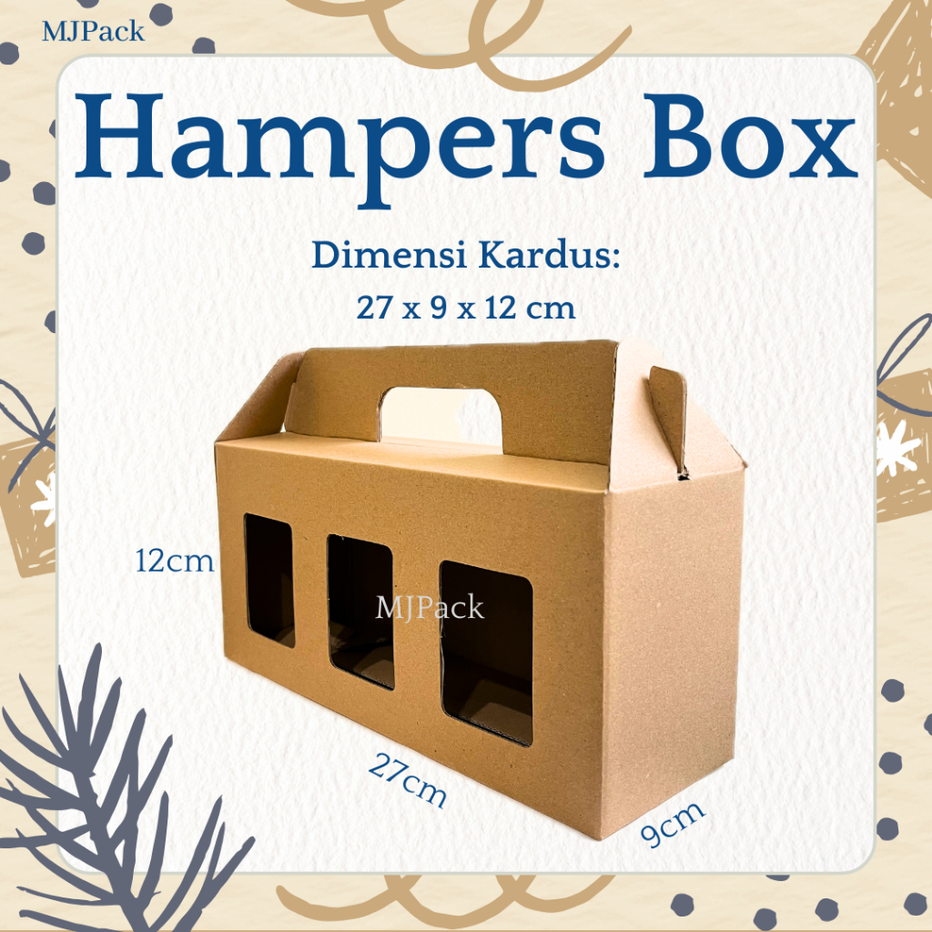 

KARDUS 27x9x12 cm || Gable Box || Box Die Cut Eflute || Packing Toples 600ml - isi 3 || Hampers Box