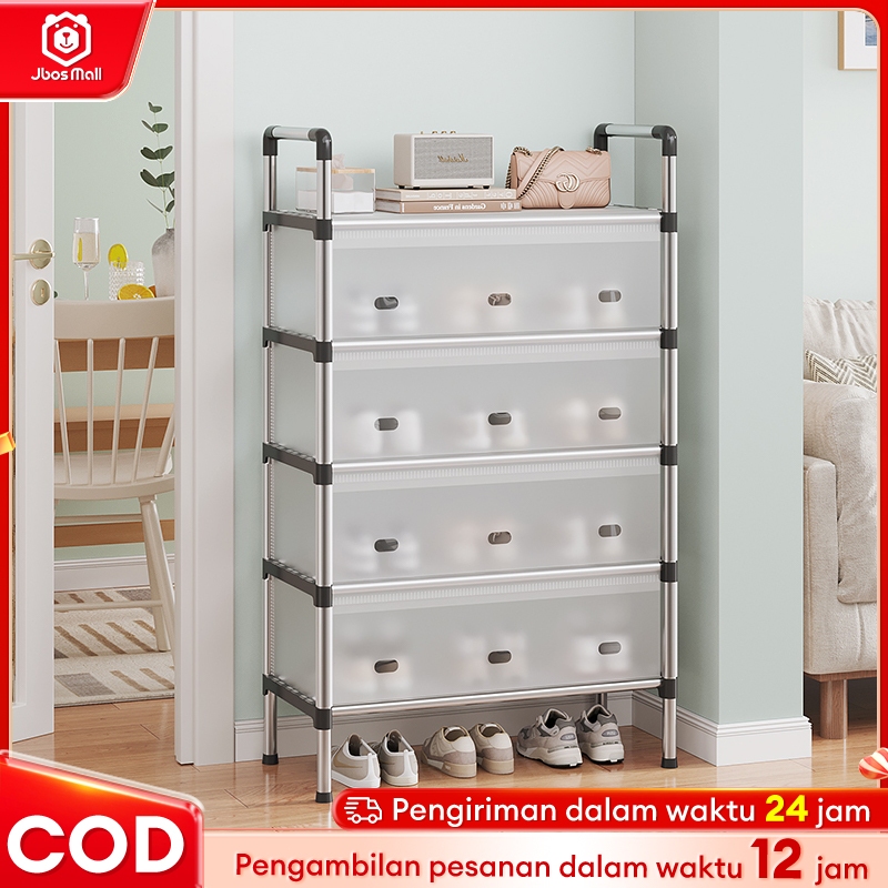 Rak Sepatu Susun Tertutup Rak Sepatu Anti Debu Shoe Rack Portable Rak Sepatu Tertutup Anti Debu