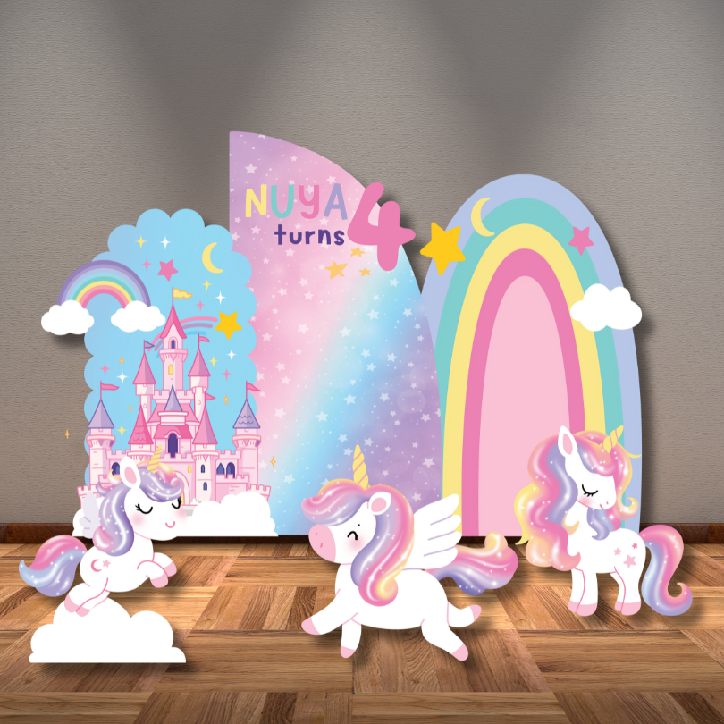 PAKET UNICORN DEKORASI BACKDROP / DEKORASI ULANG TAHUN ANAK / STANDING KARAKTER ULANG TAHUN ANAK / B