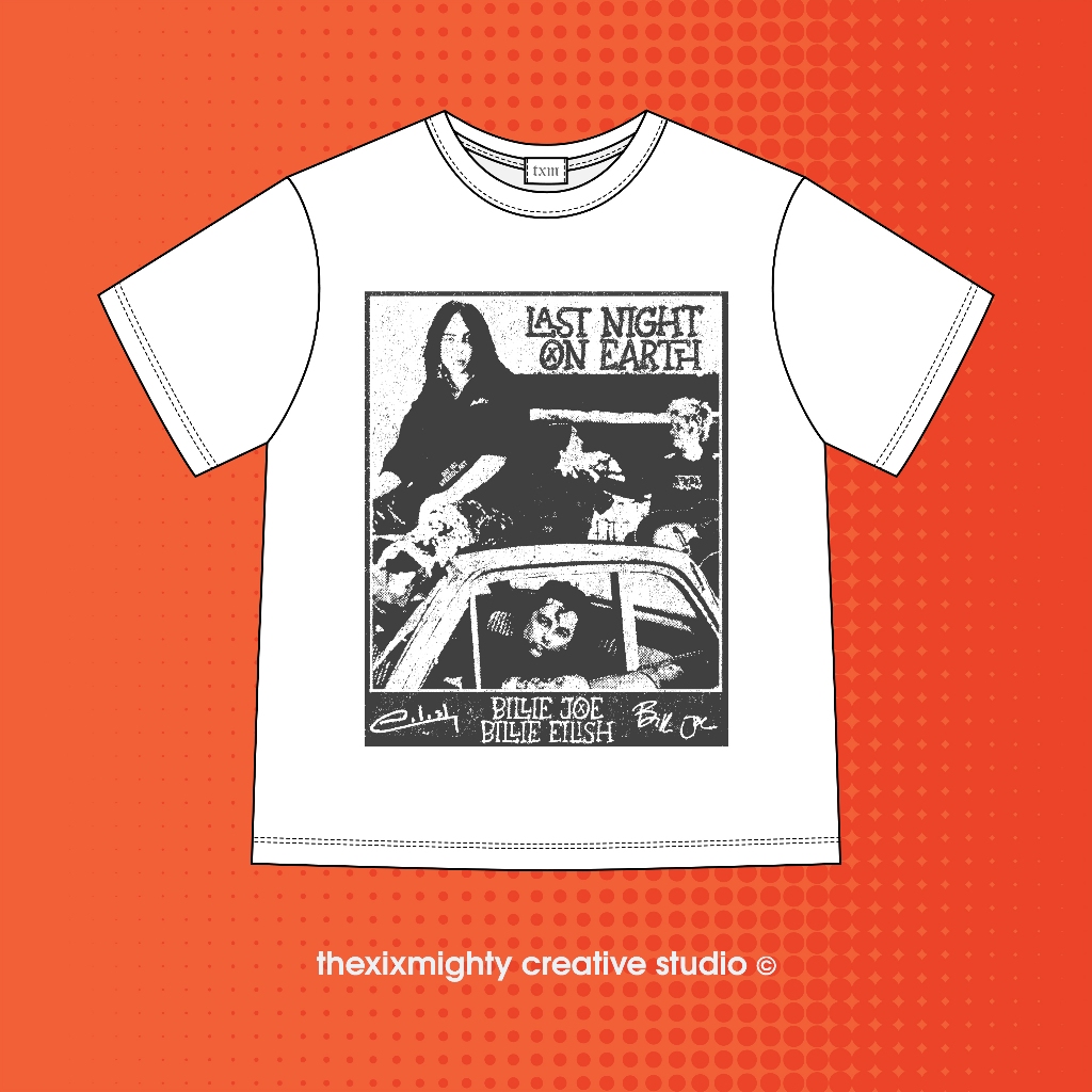 T-SHIRT BILLIE EILISH & BILLIE JOE "LAST NIGHT ON EARTH" - PREMIUM COTTON - WHITE