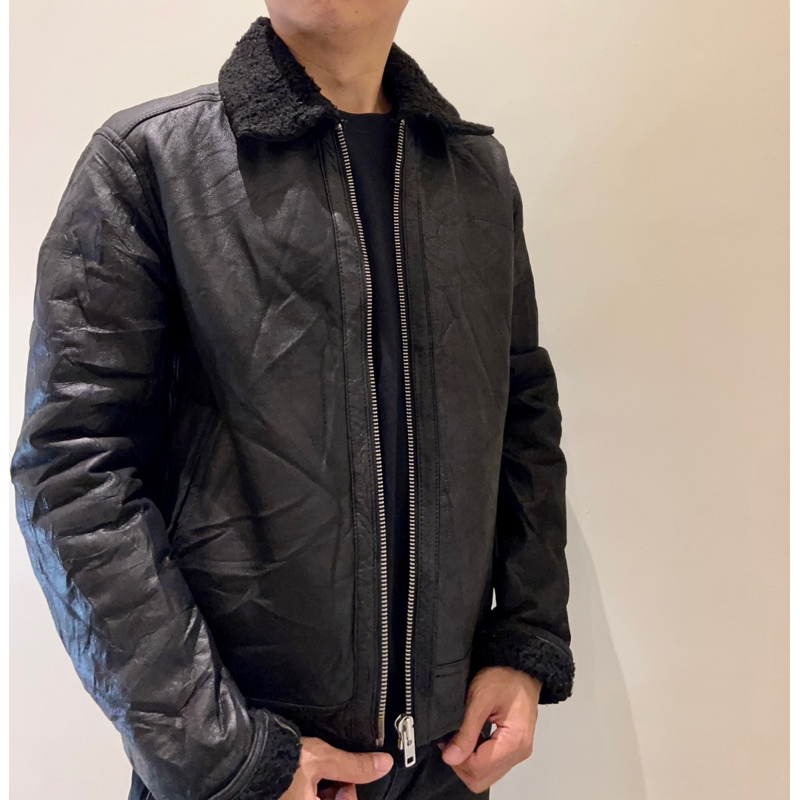 Leather Jacket Jaket Kulit Inner Sherpa Branded Second Preloved