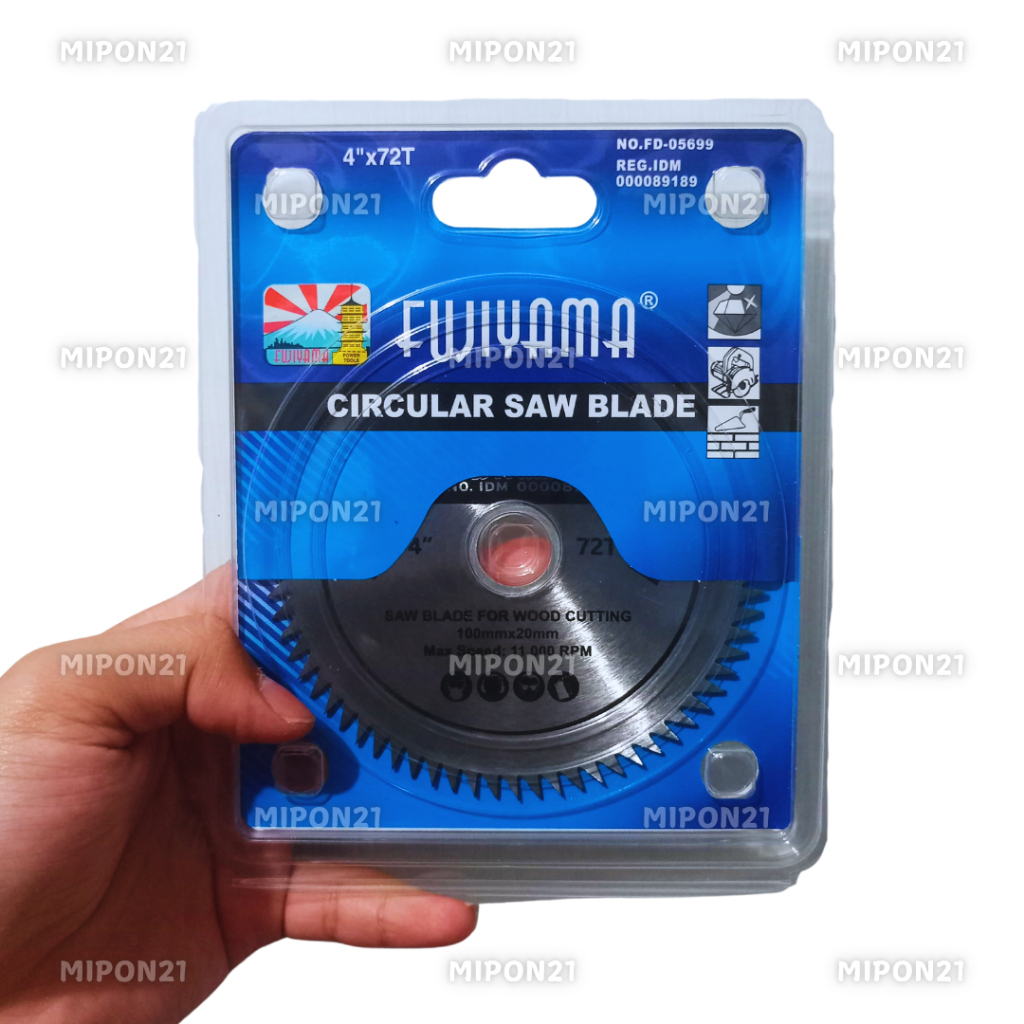 FUJIYAMA Mata Gerinda 4" x 72 T Pisau Gergaji Potong Kayu Triplek Akrilik