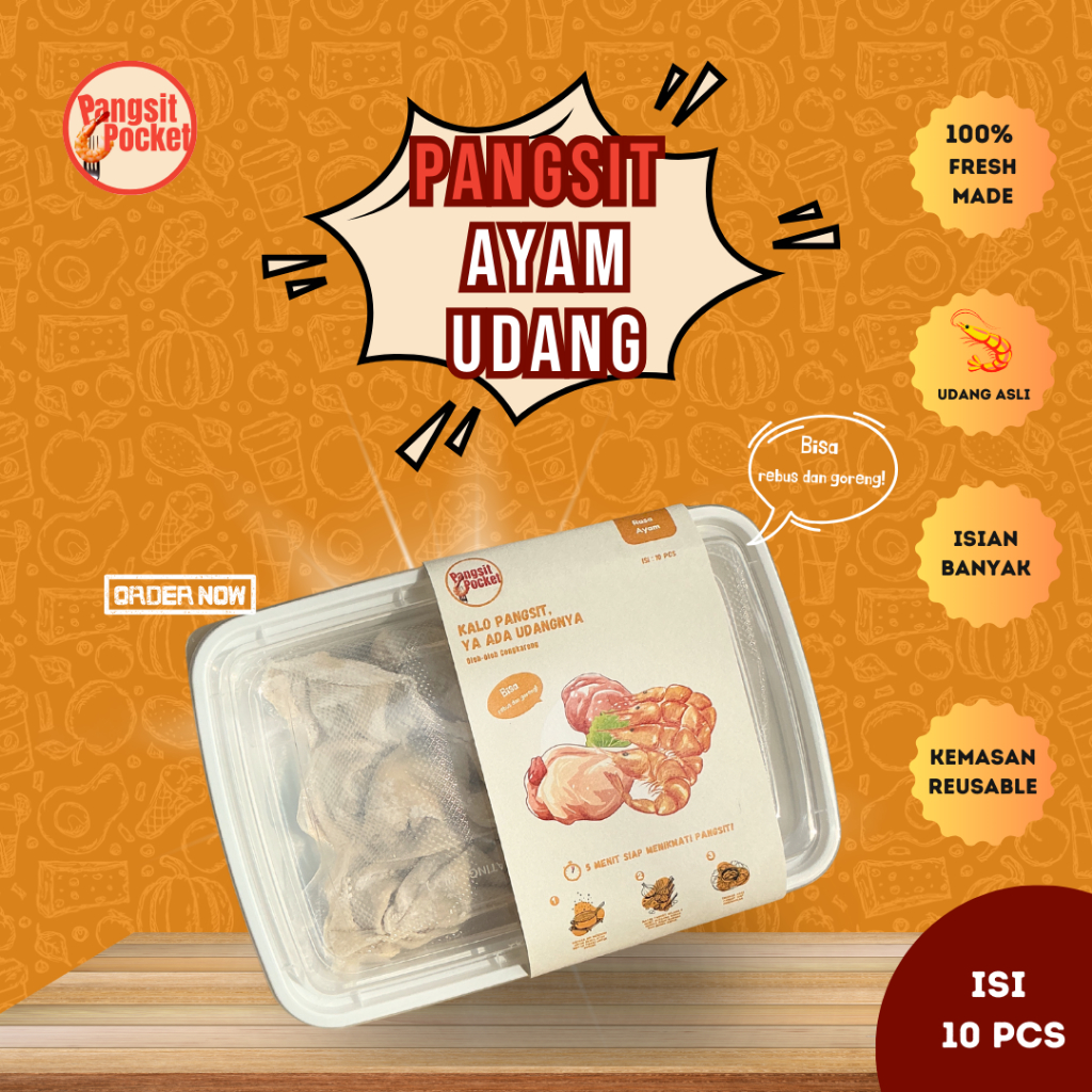 

Pangsit Pocket rasa Ayam Udang 10 pcs oleh-oleh Cengkareng Jakarta bahan premium