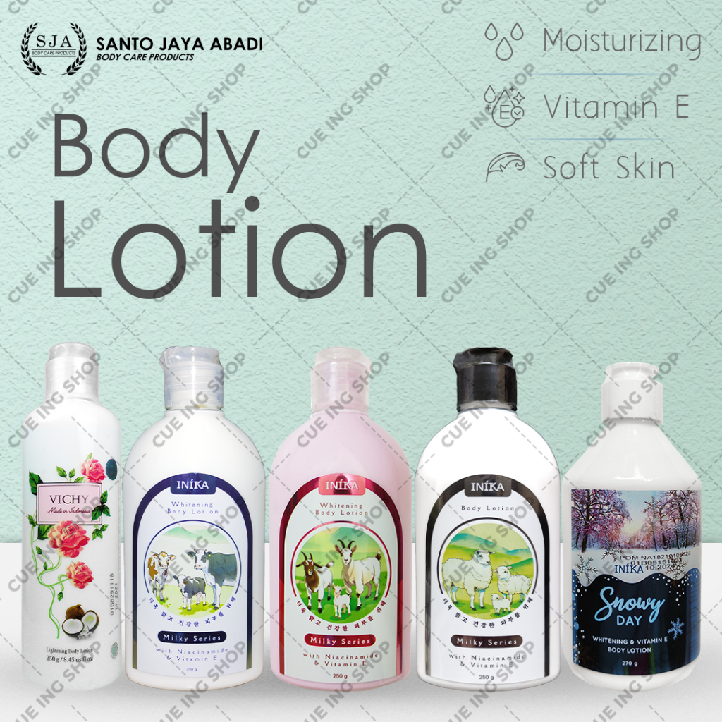 INIKA Handbody Lotion 250gr (ORIGINAL) With Vitamin E - Body Lotion Whitening Hydrating Moisturizing