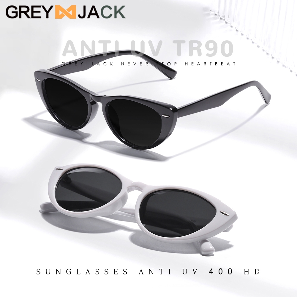 Grey Jack Kacamata Sunglasses Anti UV400 Model Cat Eye Klasik Tr90 Ringan Fashion Wanita Keren Modis