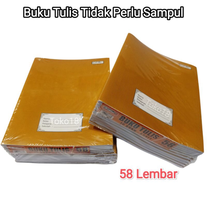 

1 Pak Buku Tulis 58 Lembar Motif Kraft Ukuran Kwarto(Isi 10 Buku) / Buku Tulis Sampul Coklat