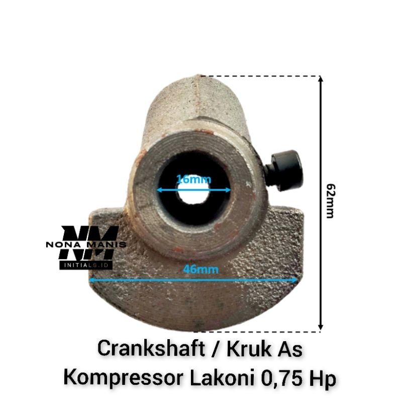 Crankshaft / Kruk As Kompresor Lakoni 0,75 Hp