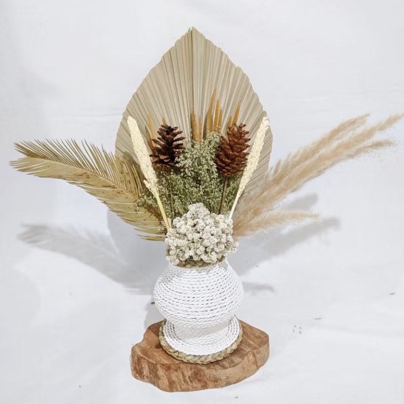 1 set bunga aesthetic, bunga kering , dried flower buket bunga  vas aesthetic, vas bunga, vas bunga 