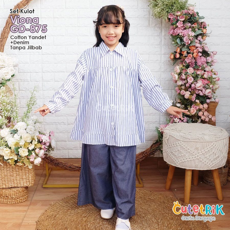 Baju Setelan Anak Perempuan Set Tunik dan Kulot Anak Tanggung remaja Korean Style Cutetrik Terbaru