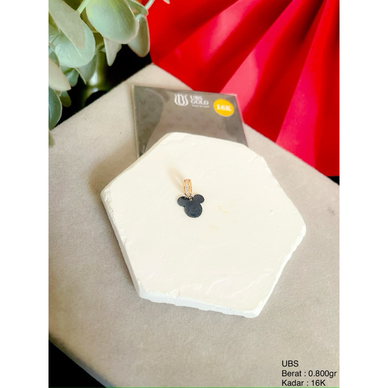 Perhiasan Liontin Emas Black Mickey Mouse UBS 16k / 700