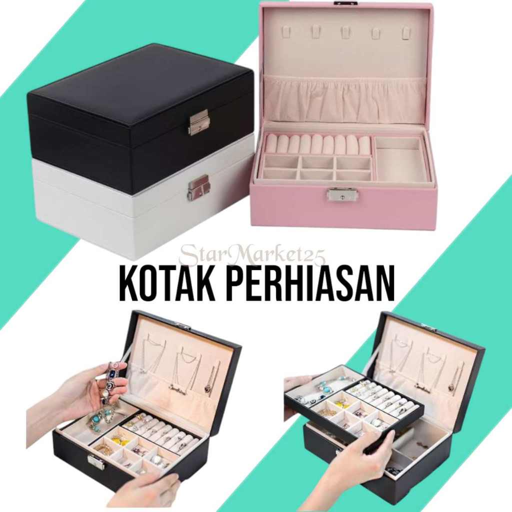 Kotak aksesoris Perhiasan Travel - Travel Box - Kotak Perhiasan - Tempat Perhiasan dan Aksesoris