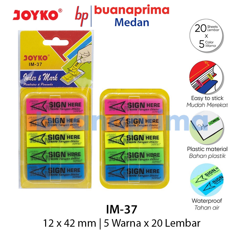 

Sticky Notes PLASTIK JOYKO IM-37 Sign Here Index And Mark Penanda Kertas