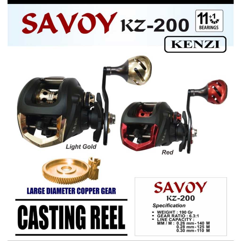 Baitcasting Reel BC Kenzi Savoy KZ 200 Rel Pancing