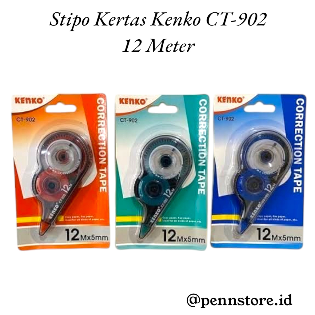 

(Pcs) Stipo Kertas Kenko CT-902 12 Meter - Correction Tape - Tipe-X