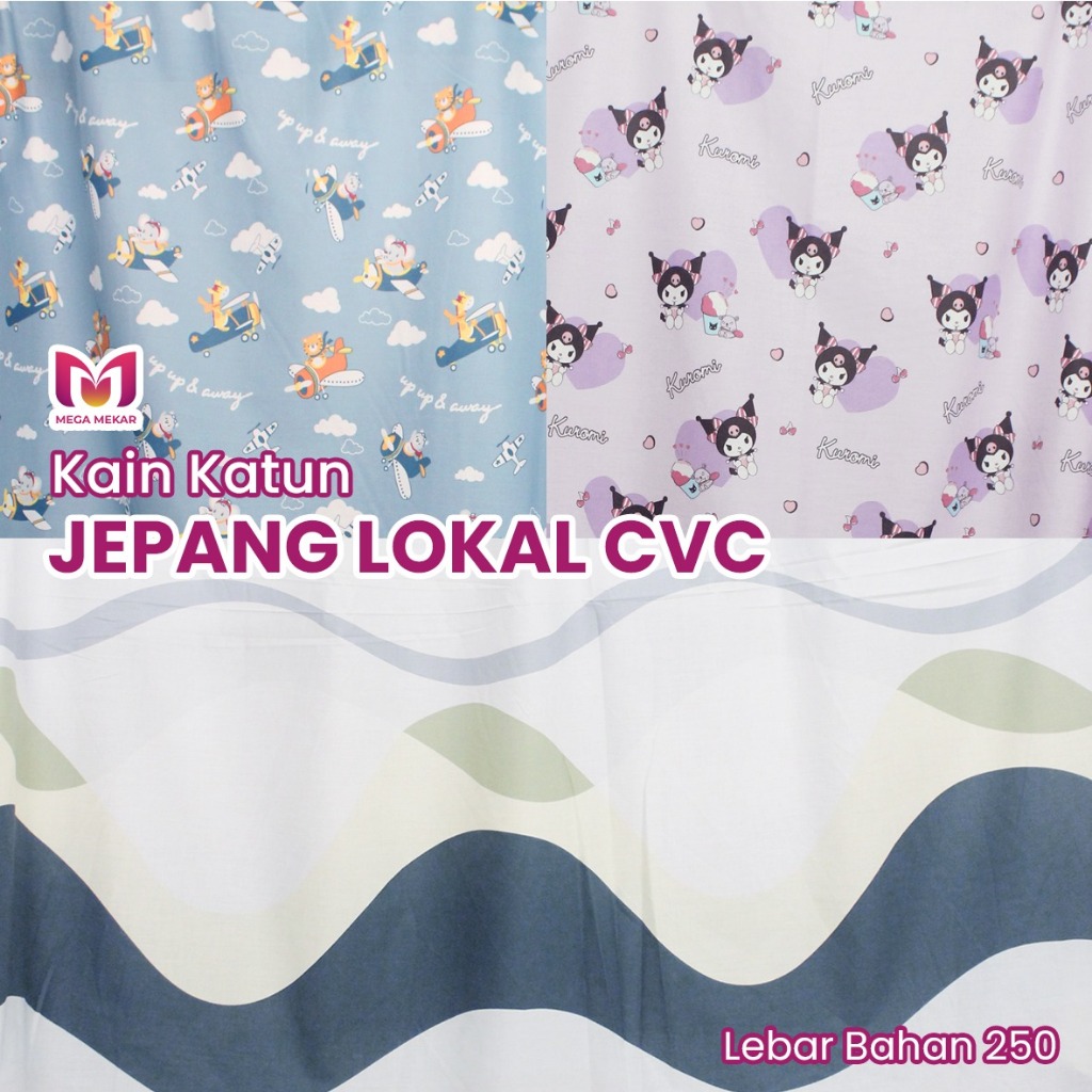 Grosir Ecer Kain Meteran Katun Jepang Lokal Cvc Premium / Bahan Kain Sprei / Bahan kain meteran katu