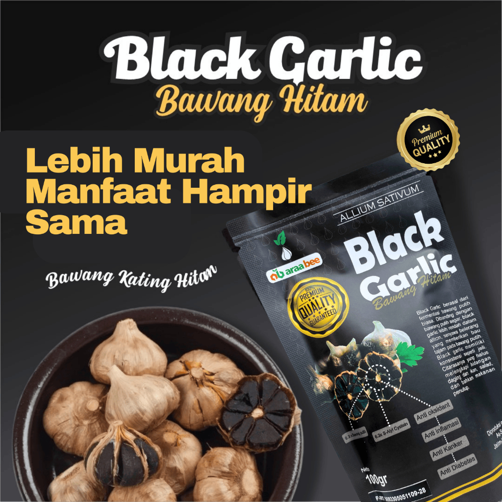 

Black Garlic Bawang Hitam Tunggal Lanang Kating 100g Asli Original