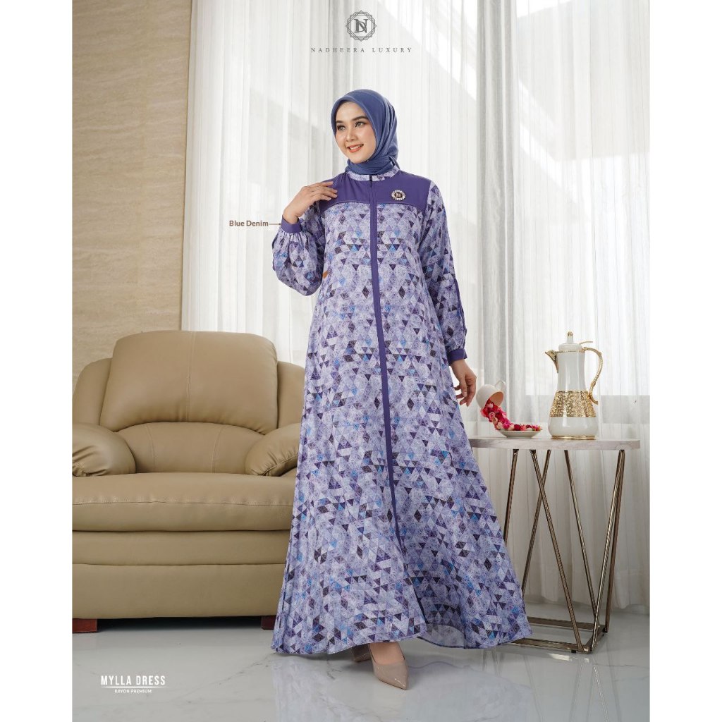 NADHEERA MYLLA DRESS - GAMIS NADHEERA BEST SELLER - GAMIS BAHAN rayon premium - GAMIS MOTIF - GAMIS 