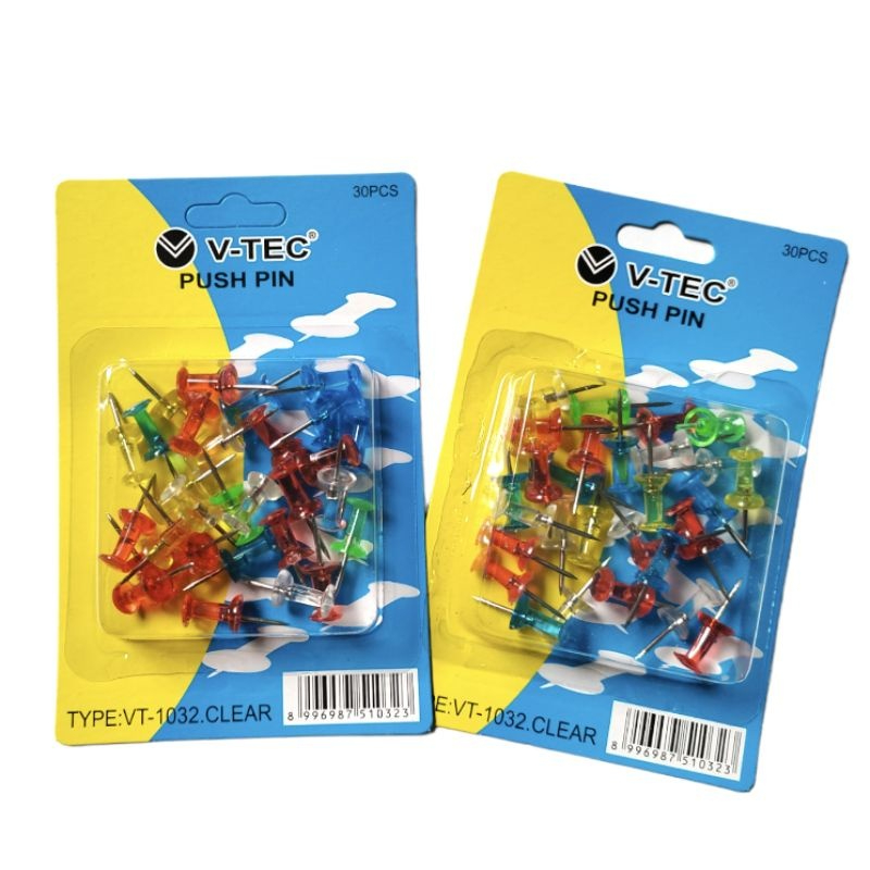 

VTEC PUSH PIN CLEAR KECIL VT 1032 / ISI 30 PCS
